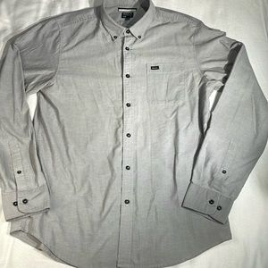 ♠️ 3/20 RVCA Mens “That'll Do” Slim Grey Oxford Shirt Size Large
